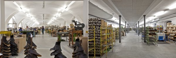 Shoe production in the former Manor stables.